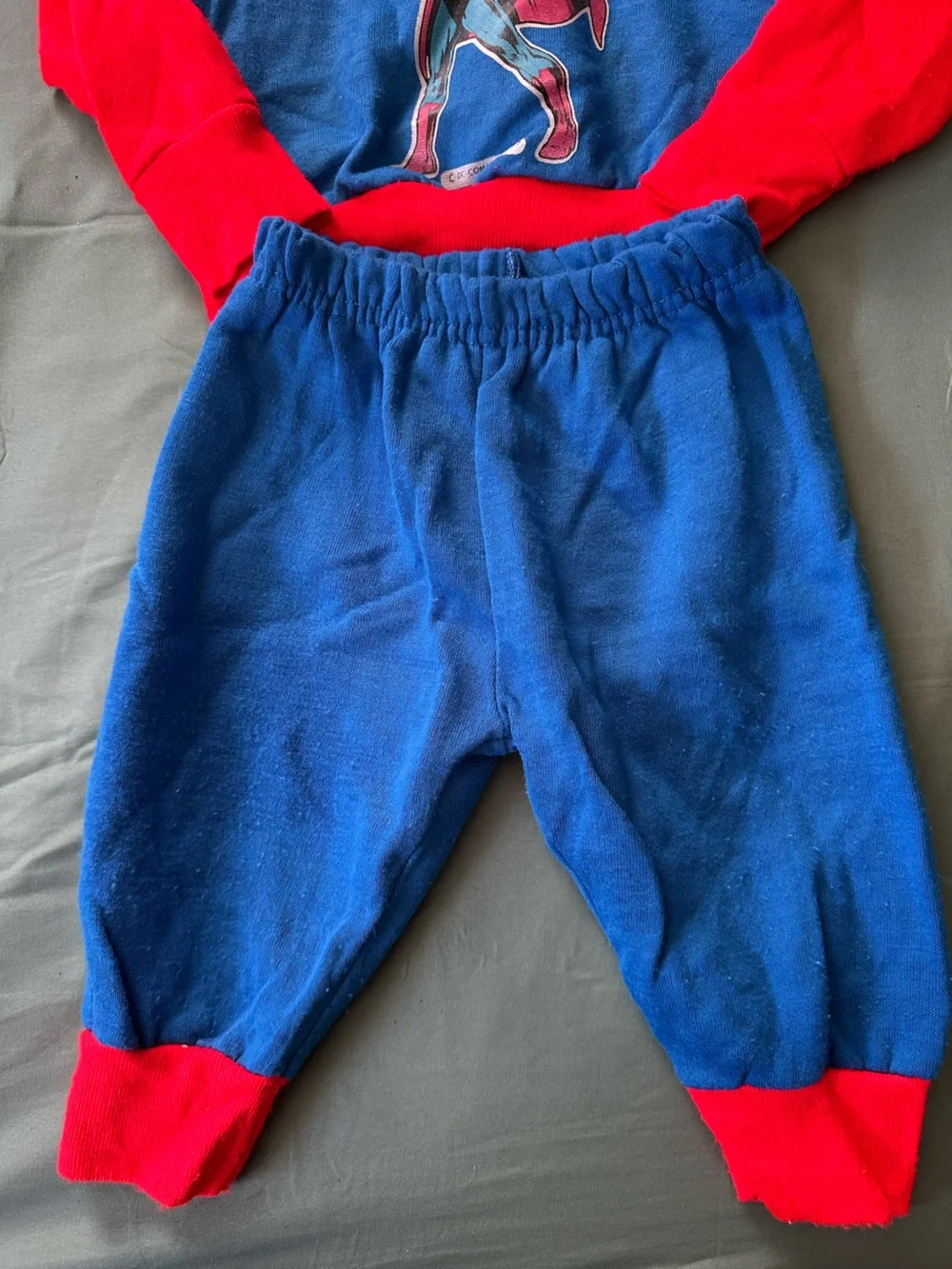 Vintage Superman Red & Blue Kids Costume Hoodie and Pants Set (9-12 month +)